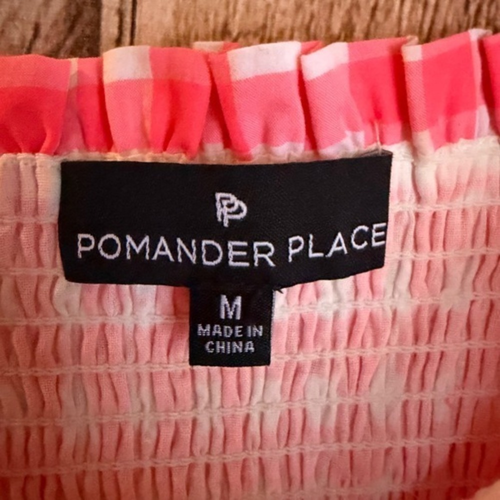 Pomander Place Nellie Smocked Maxi Dress Electric Pink Gingham Tuckernuck M - Picture 8 of 8